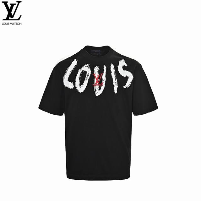 Louis Vuitton Louis Vuitton graffiti letter embroidered logo short sleeves The b