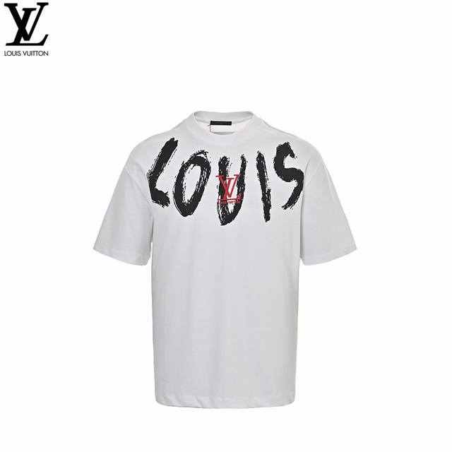 Louis Vuitton Louis Vuitton graffiti letter embroidered logo short sleeves The b