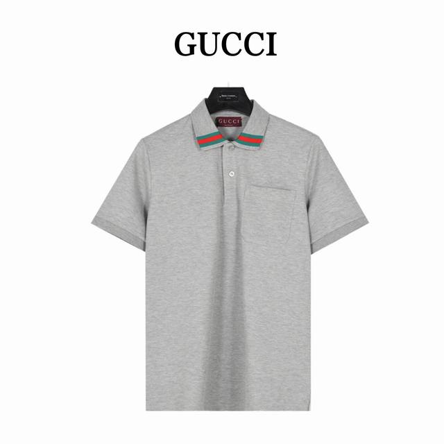 Gucci 25Ss Collar-stitched Short-sleeved Polo Shirt with Contrast Colors Origina
