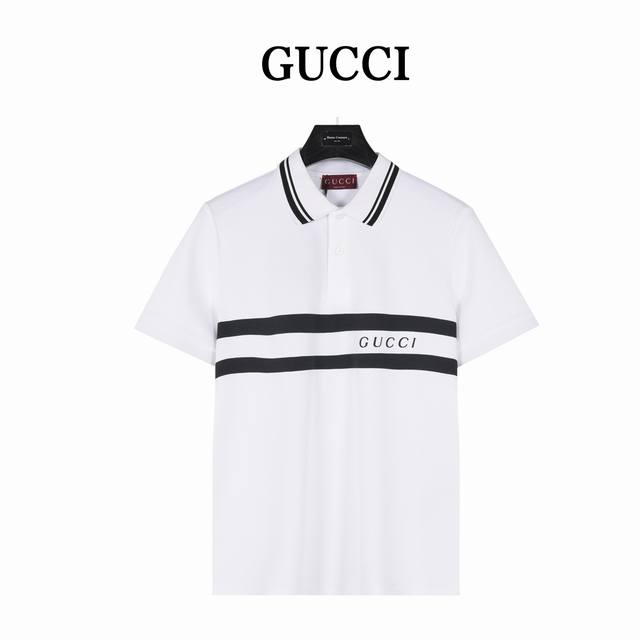 Gucci Gucci striped letter short-sleeved Polo shirt Original quality, welcome to