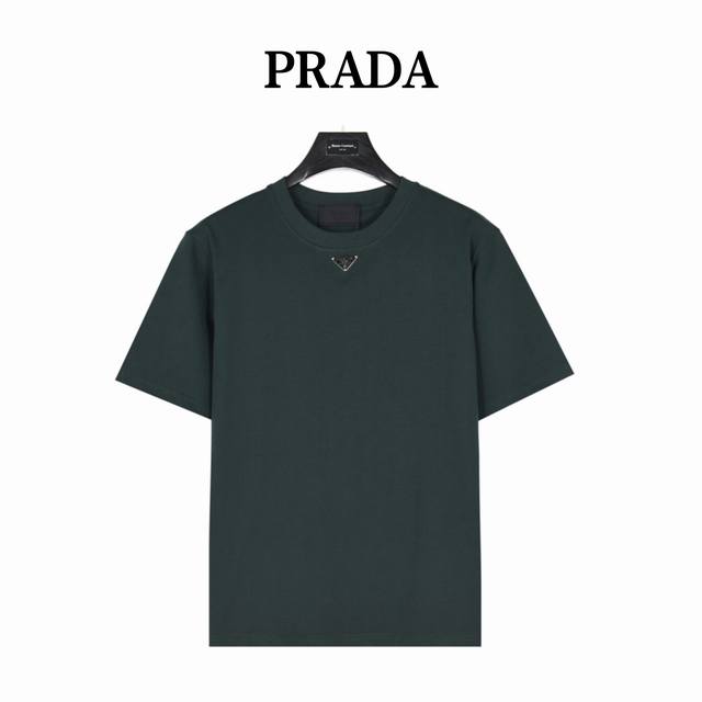 Prada Prada classic collar three iron corner label short sleeves is made of cust