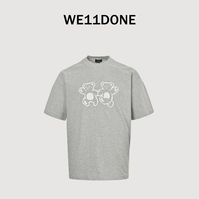 We11 Done Huang Jingyu star style double-sided hand-in-hand bear print short-sle