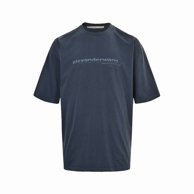Alexander Wang 25Ss washed letter short sleeves Exclusive custom-made woven and