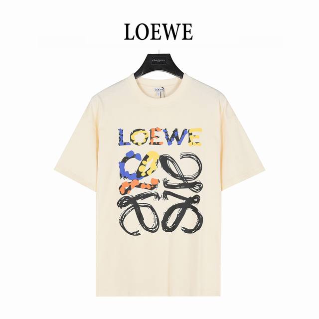 Loewe 25Ss graffiti painted letter logo printed short-sleeved T-shirt Made of hi