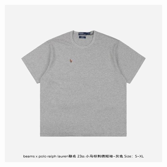Beams X Polo Ralph Lauren 23Ss Pony Embroidered Short Sleeve - Grey Since the su