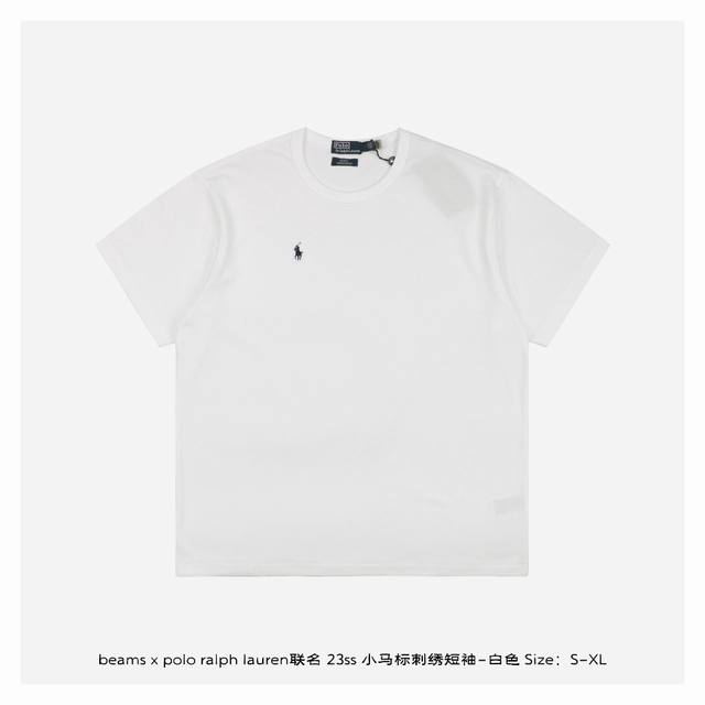 Beams X Polo Ralph Lauren 23Ss Pony Embroidered Short Sleeve - White Since the s