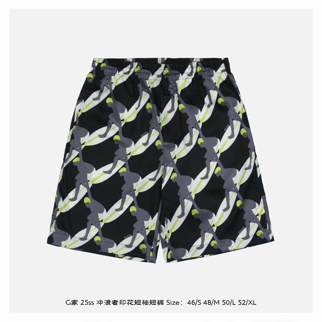 Gucci Gucci 25Ss surfer print shorts Made of mulberry silk tricolor blend of bla