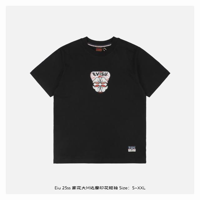 Evisu Fushen 25Ss House Flower Large M Daruma Print Short Sleeve The fabric is m