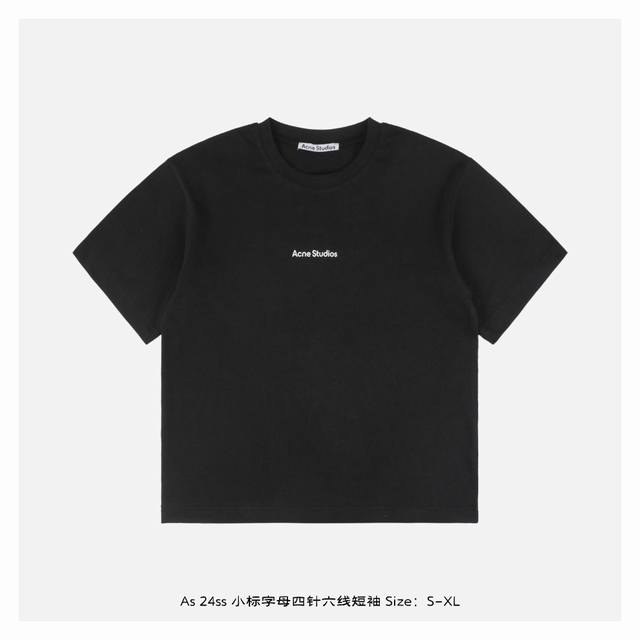 Acne Studios 24Ss small logo letter four-needle six-thread short-sleeve - four-n