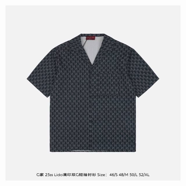Gucci 25Ss Lido short-sleeved shirt with double G printed all over The casual ae