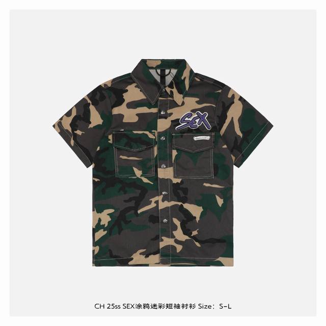 Chrome Heart Chrome Heart 25Ss Sex Graffiti Camouflage Short Sleeve Shirt Made o