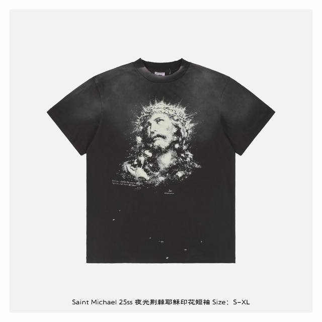 Saint Michael 25Ss Luminous Thorn Jesus Printed Short Sleeves The overall fabric