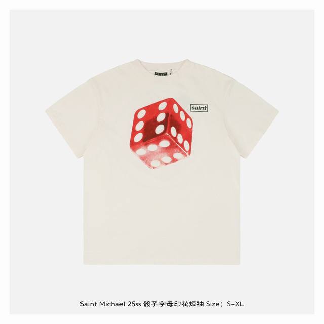 Saint Michael 25Ss dice letter print short sleeves The overall fabric is made of