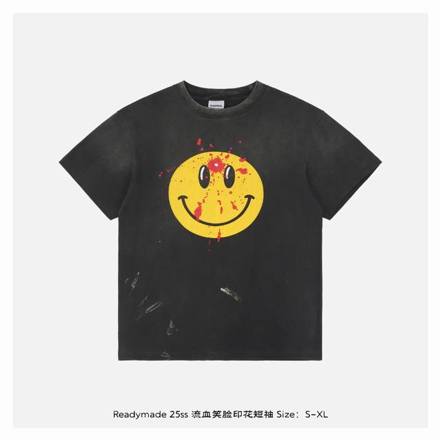 Readymade 25Ss Bleeding Smiley Face Printed Short Sleeves The overall fabric is