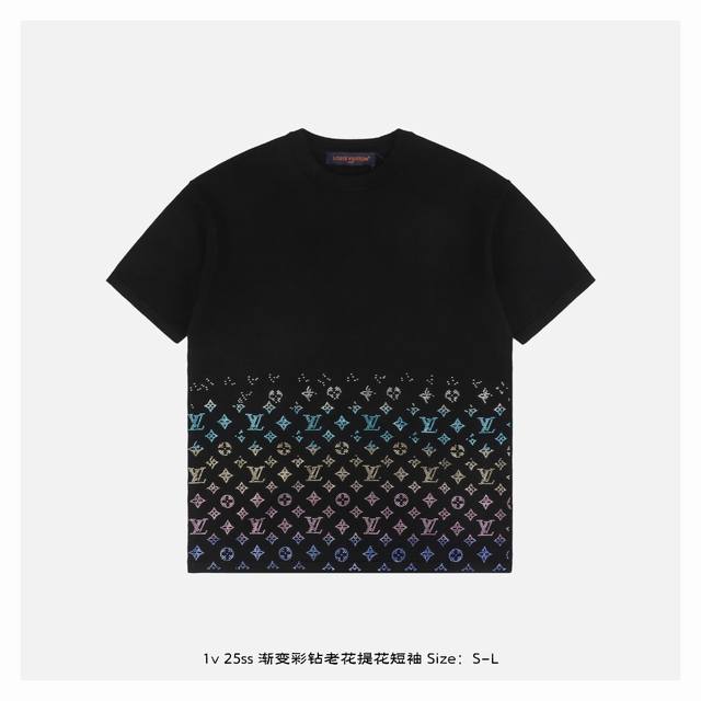 Lv 25Ss Gradient color diamond old flower jacquard short sleeves original versio