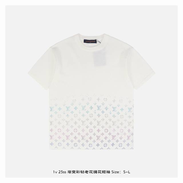 Lv 25Ss Gradient color diamond old flower jacquard short sleeves original versio