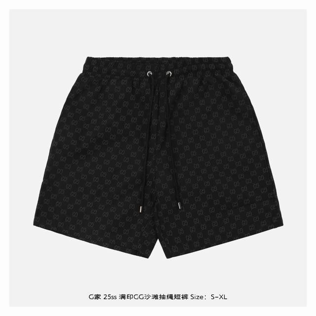 Gucci 25Ss Gg print beach drawstring shorts Fine craft woven fabric, custom hard