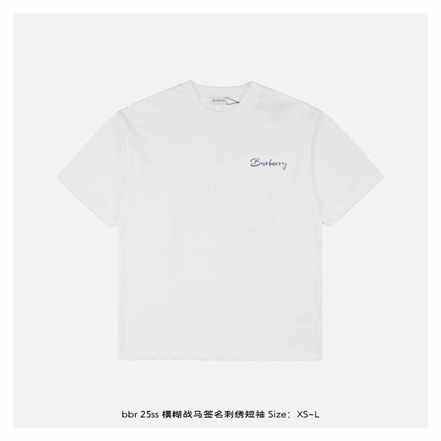 Burberry 25Ss fuzzy warhorse signature embroidered short sleeves The fabric is m