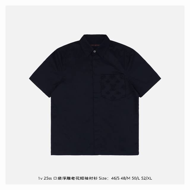 Lv 25Ss Short-sleeved shirt with embossed monogram on pockets Selected high-coun