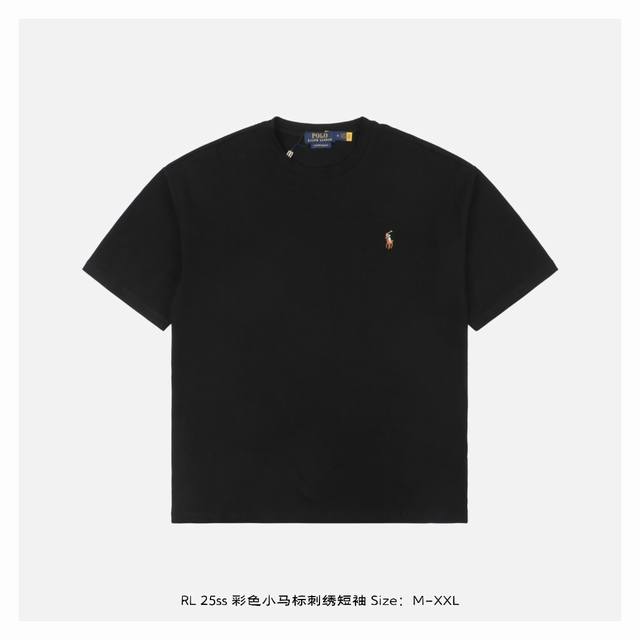 Ralph Lauren 25Ss colorful pony logo embroidered short sleeves The fabric is mad