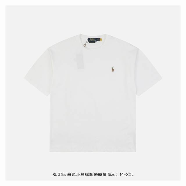 Ralph Lauren 25Ss colorful pony logo embroidered short sleeves The fabric is mad