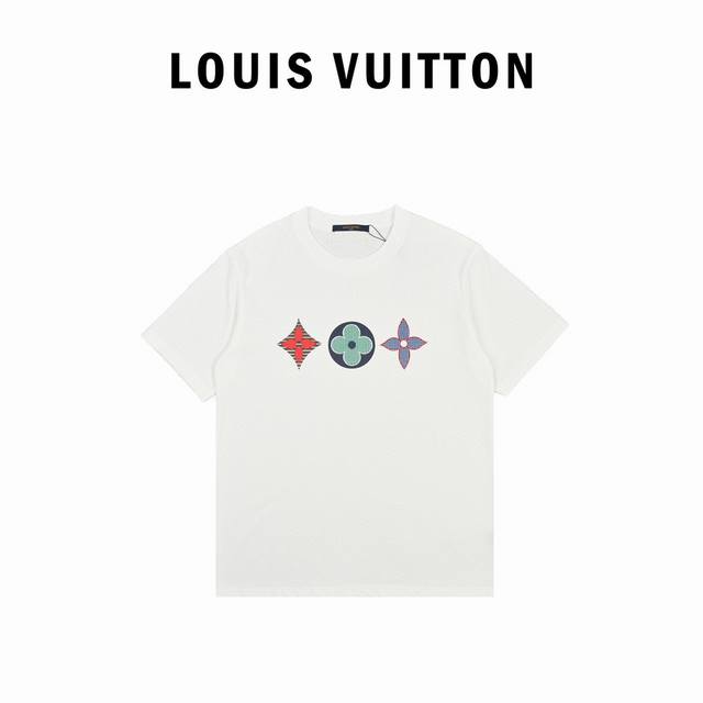 Louis Vuitton 20Ss Three flower badge Logo printed short sleeves Custom made 230
