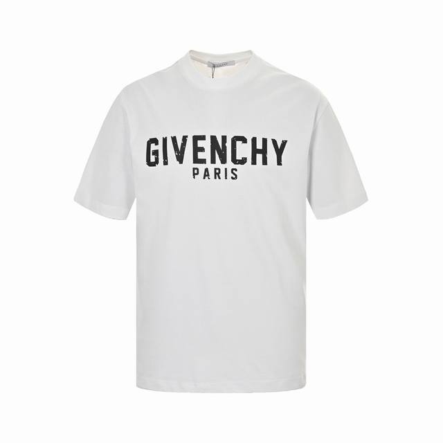 Givenchy Givenchy 24Ss three-dimensional pressed letter short sleeves woven wash