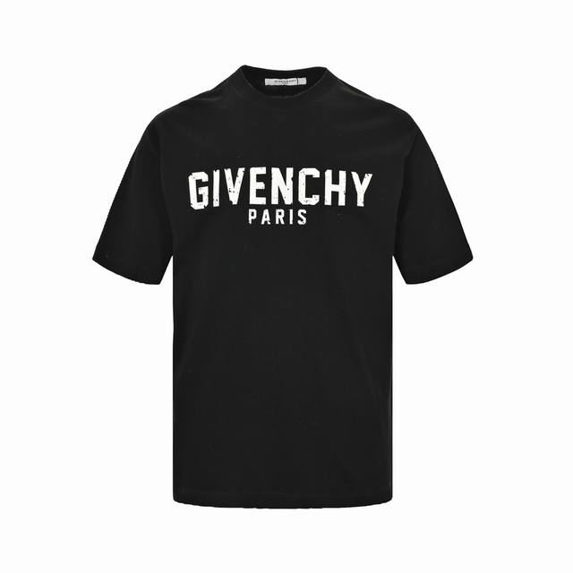 Givenchy Givenchy 24Ss three-dimensional pressed letter short sleeves woven wash