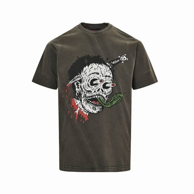Gallery Dept 23Ss Sword and skull print short sleeves Custom woven and dyed 21g