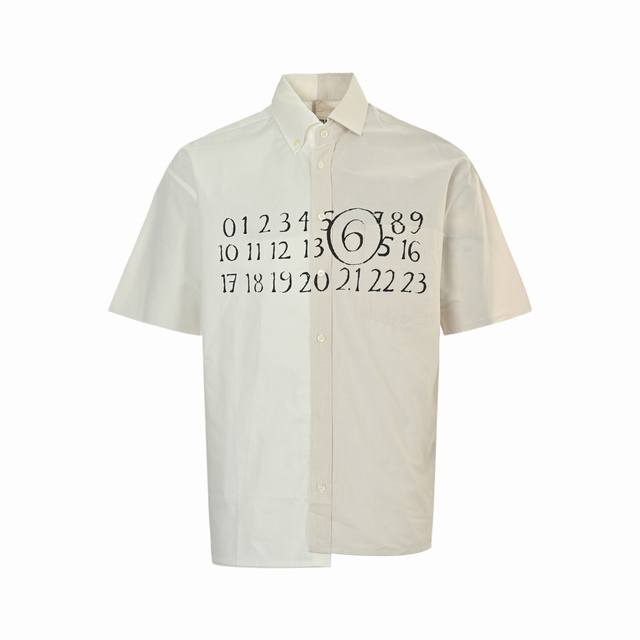 Maison MargielaMm6 digital printed contrasting yin and yang short-sleeved shirt