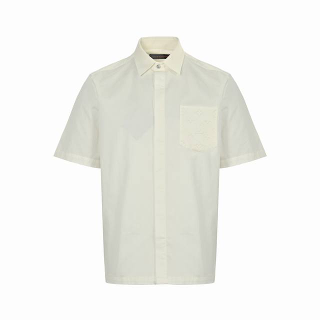 Louis Vuitton 25Ss Pocket Old Flower Embossed Short Sleeve Shirt Authentic 9300