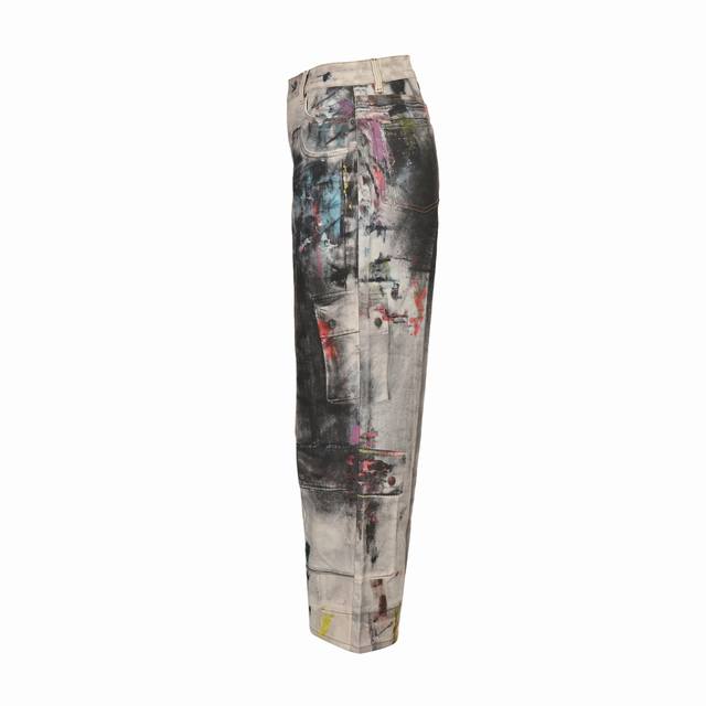 Acne Studios ink-splashed jeans set was originally purchased for 6,500. It uses