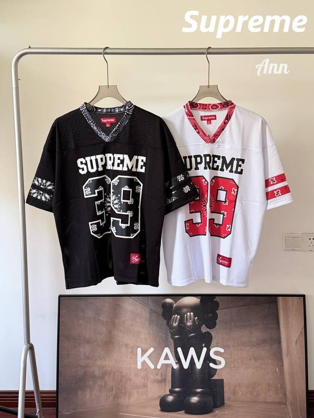 Supreme Ss25 Week14 Bandana Football Jersey Customized 250G mesh fabric