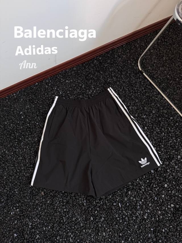 Balenciaga X Adidas joint 23Ss woven embroidered sports shortsCustom-woven and d