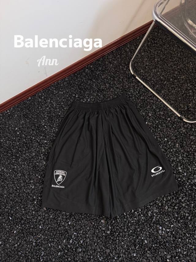 Balenciaga X Automobili Lamborghini joint plain mesh casual shorts Original 180g