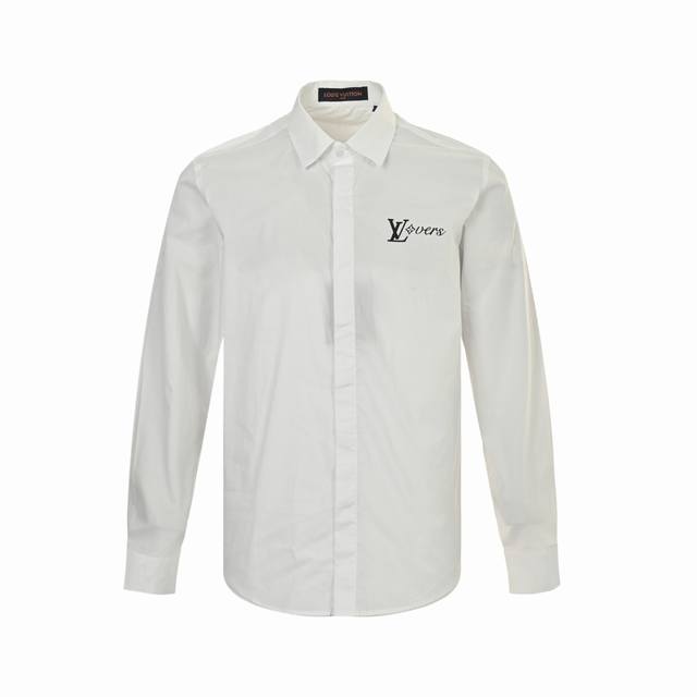 Louis Vuitton 25Ss embossed letter logo long-sleeved shirt is made of 70-count r