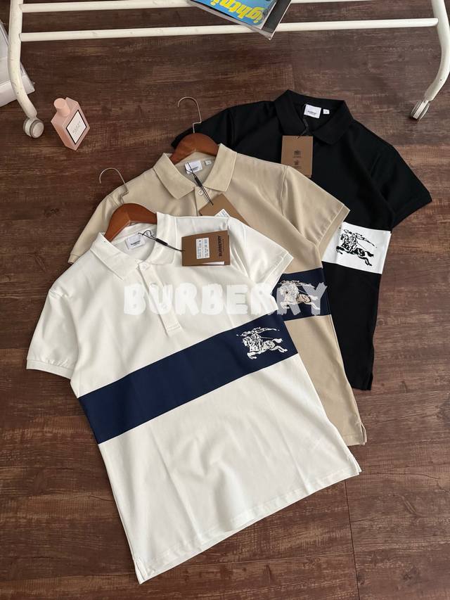 Burberry 25Ss War Horse Tie-Dye Logo Embroidered Piqu