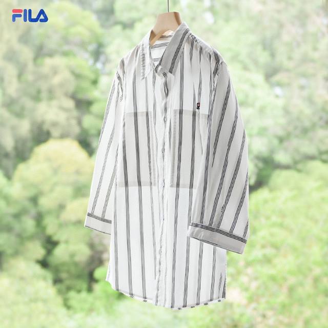 New Fila 24 high-quality pure cotton striped embroidery Japanese style three-qu