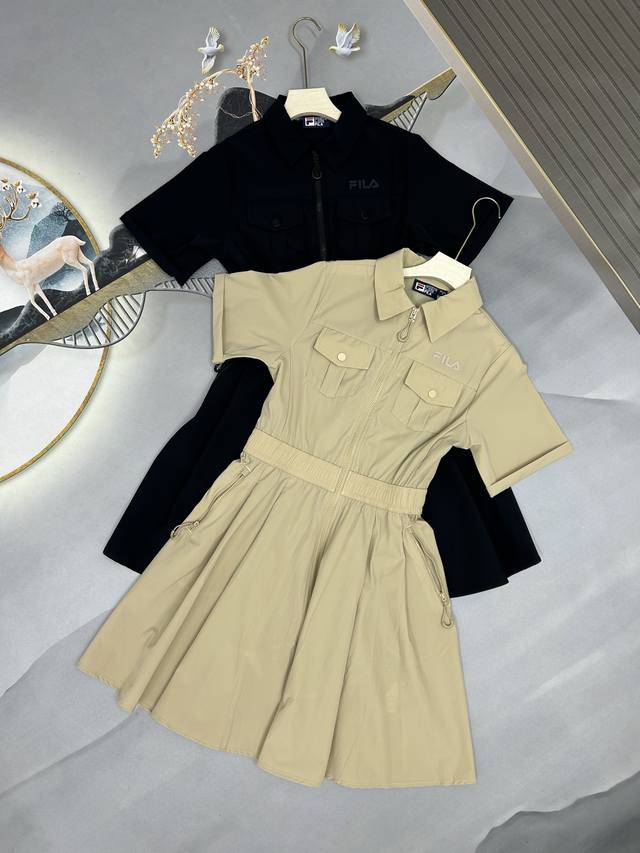 Fila Woven Workwear Modern Dress Women 2025 Summer New Cool Sunscreen Polo Skirt