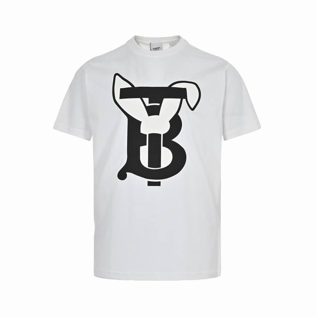Burberry 23Ss Rabbit Year Limited Edition Rabbit Letter Print Short Sleeve Origi