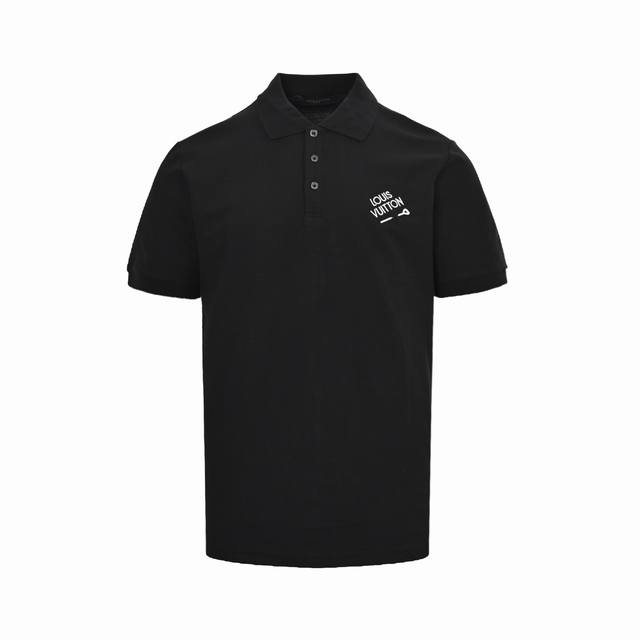 Louis Vuitton 25Ss Letter Embroidered Pin Polo Short Sleeve Customized pique mes