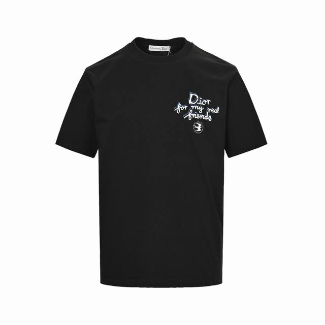 Dior 25Ss front and back letter foam print short sleeves Dior 2025 new classic r