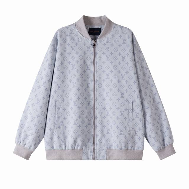 Louis Vuitton classic monogram full-print logo jacquard zipper cement white coup