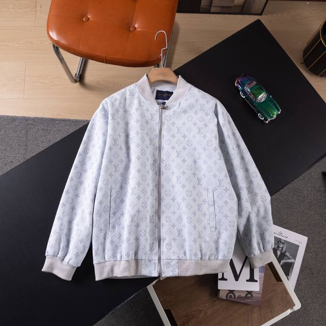 Louis Vuitton classic monogram full-print logo jacquard zipper cement white coup