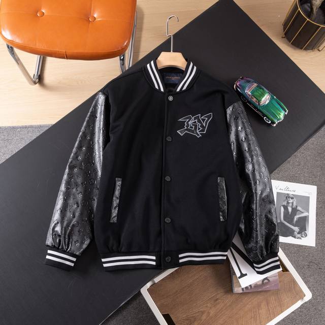 Fw22 Louis Vuitton catwalk dark clown demon embroidered baseball jacket real sho