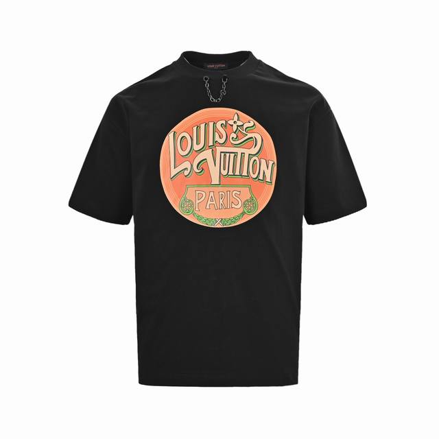 Louis Vuitton 25Ss Chain Letter Logo Impression Short Sleeves This T-shirt is ma
