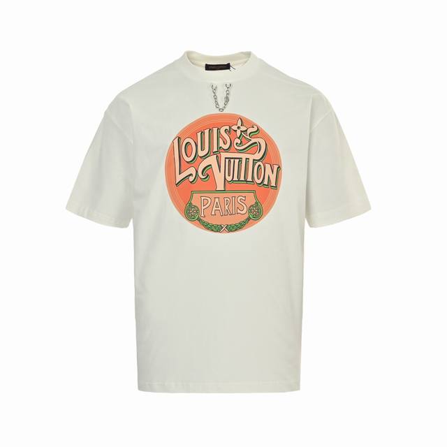 Louis Vuitton 25Ss Chain Letter Logo Impression Short Sleeves This T-shirt is ma