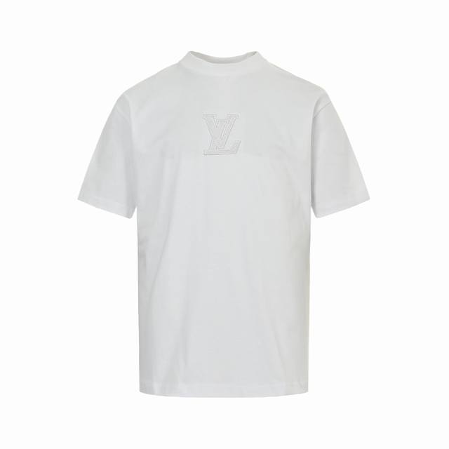 Louis Vuitton 25Ss front and back three-dimensional embroidery short sleeves Mad