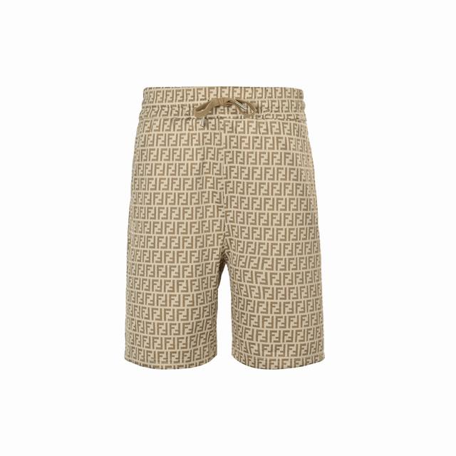 Fendi Fendi 25Ss double F full-print jacquard shorts Imported high-count, high-d