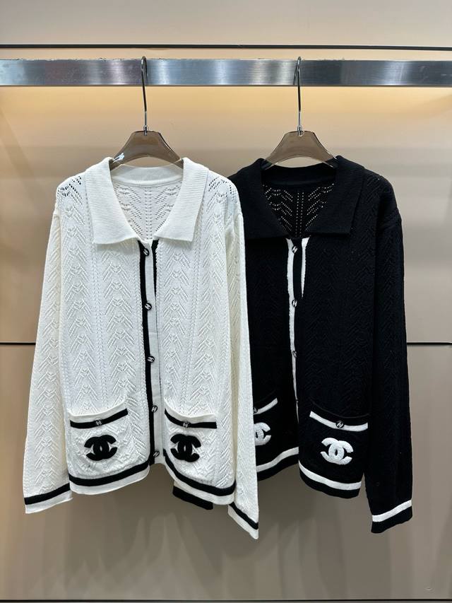 Chanel Chanel small pocket double C towel embroidery custom button hollow lapel
